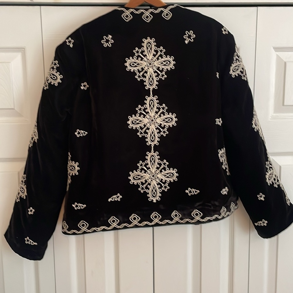New Free People Mia Black Velvet Jacket size Small - Picture 10 of 16